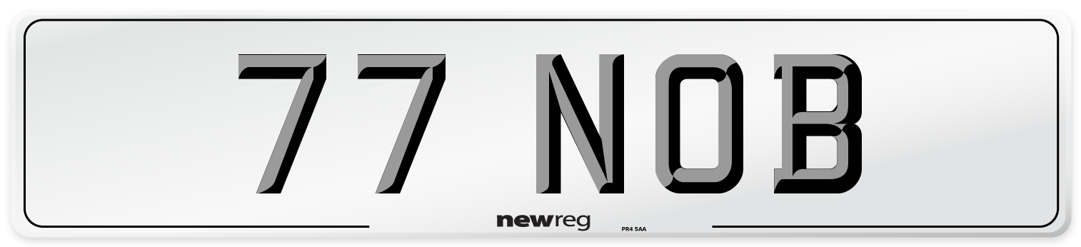 77 NOB Number Plate from New Reg